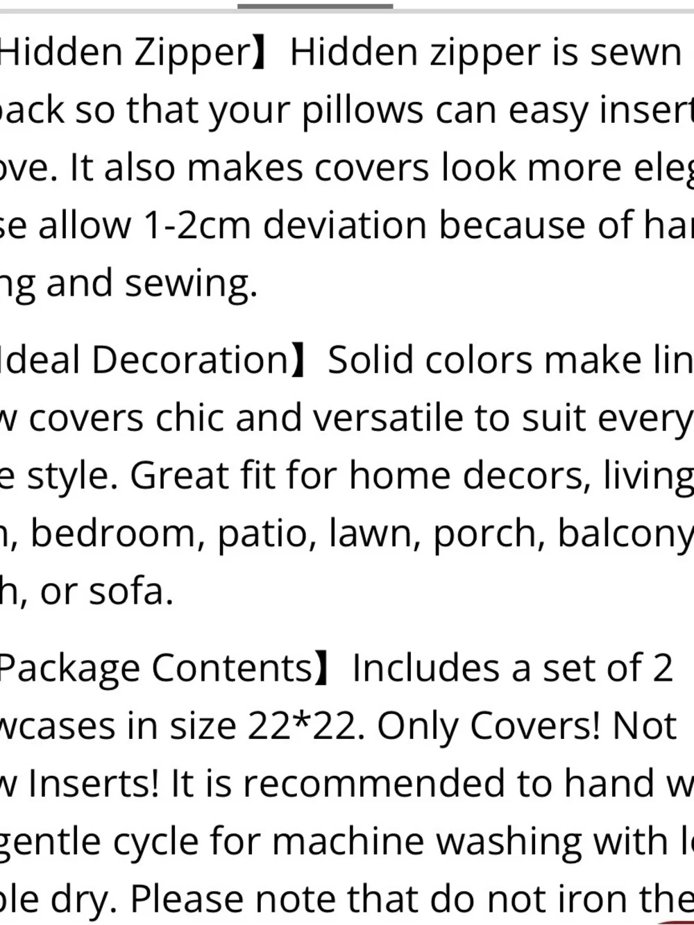 Decorative Linen Throw Pillow Covers SQUARE 22x22” (2-pack) BEIGE